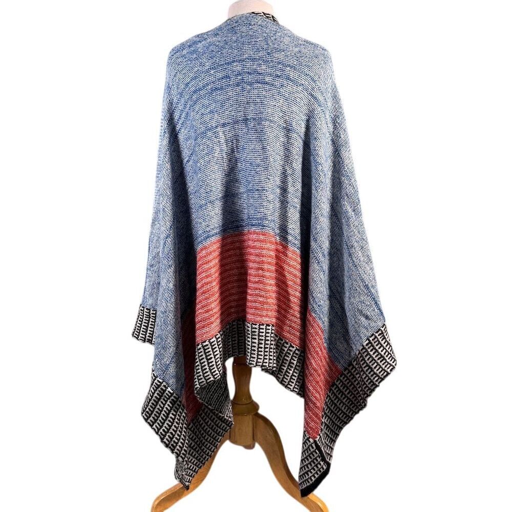 Zara Women's Multicolor Oversized Patchwork Poncho Size M Fall - Picture 4 of 12